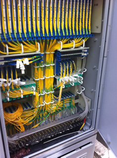 Fiber optic cross connection cabinet 