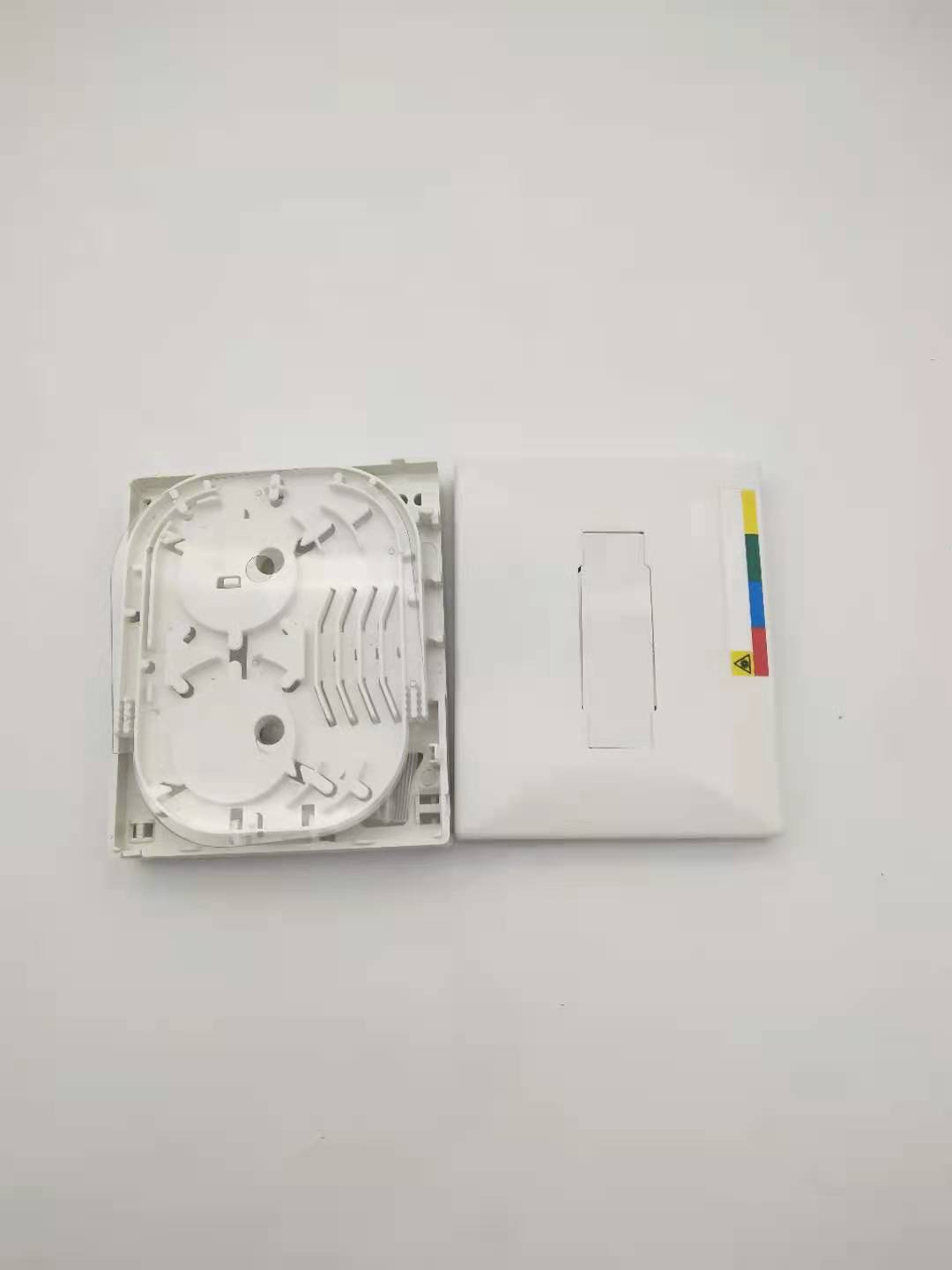 2 core indoor wall mounted mini fiber optic termination box rossettes with PLC Splitter pigtail ftth cable splice box
