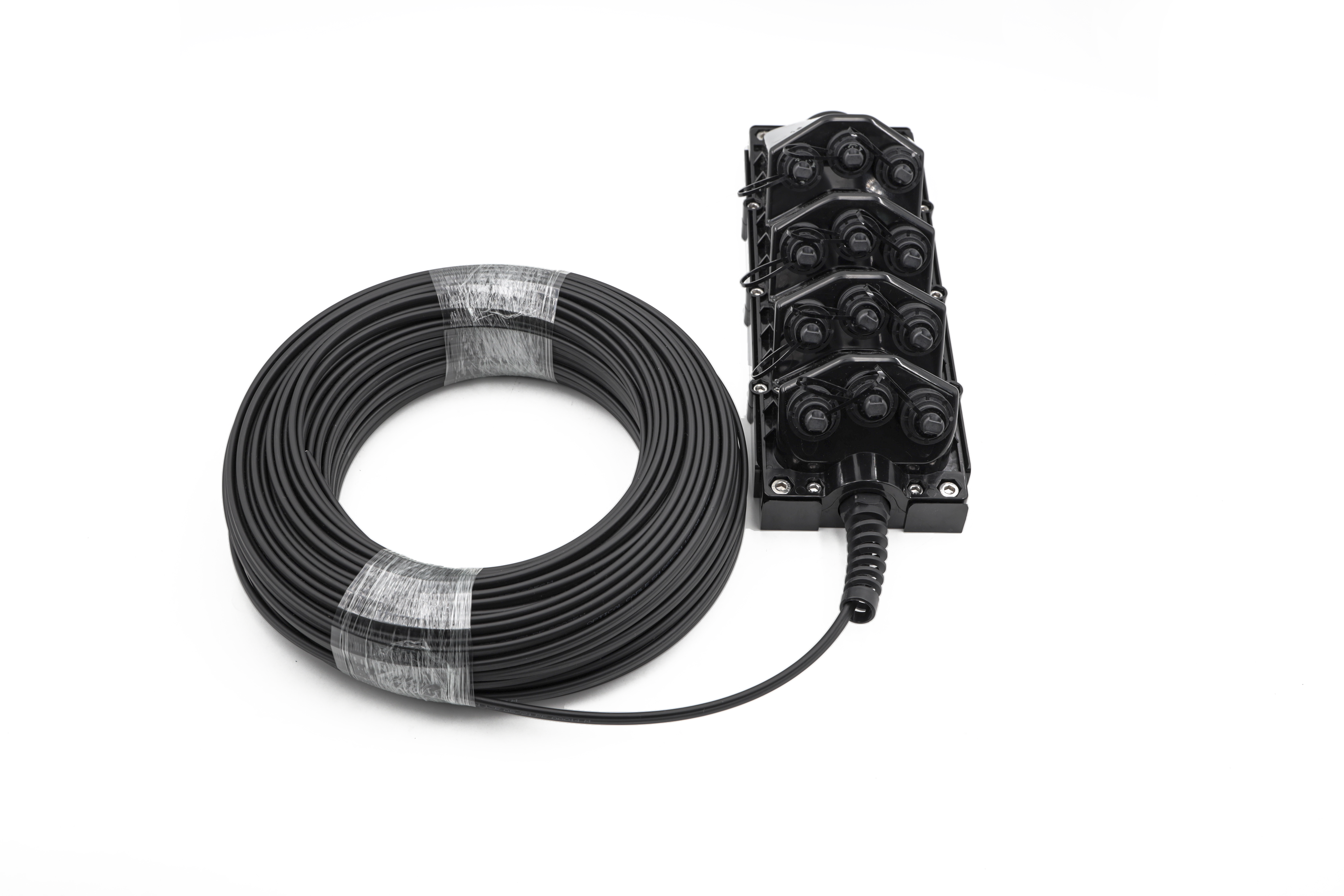 Rapid deployment 12 fiber outdoor terminal with SC/APC H connectors Toneable Singlemode G657A1 BIF Outdoor Flat drop cable