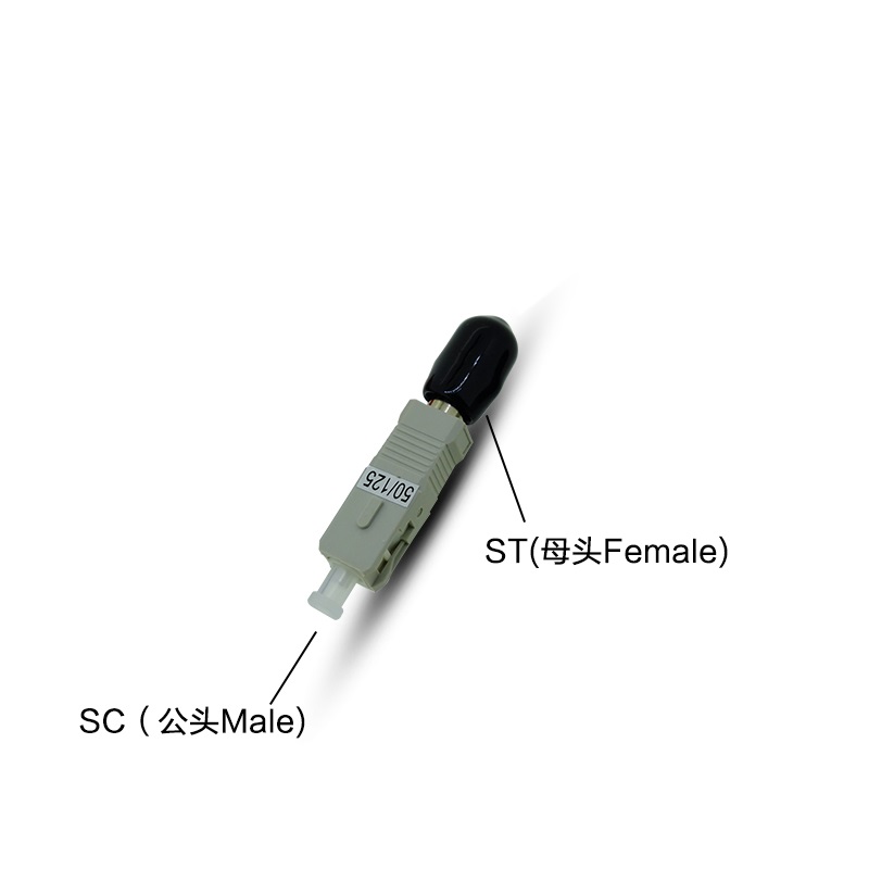 ST female to SC male simplex type hybrid optic fiber adapter 