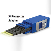 SN Connector NEW Duplex connector optimized for 400G new generation Data Center. 4X SN in 1 Transceiver