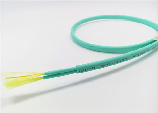 Tight Multimode Duplex Fiber Optic Cable , Flat Fiber Optic Cable Aramid Yarn