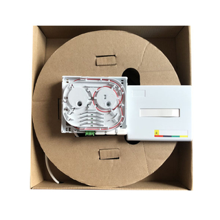 FTTH ont box 4 FO Kit-Preterminated Wall Outlet box with SC adapter and 4.0mm white Drop ont cable