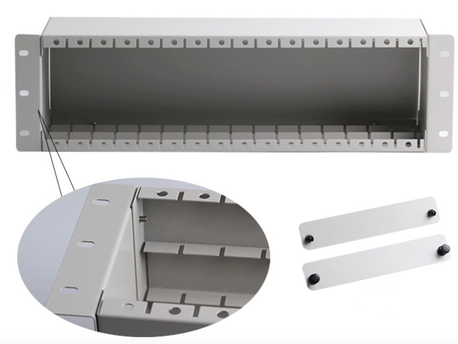 3U 4U 19" Patch Panel Fiber Optical Rack Mount splitter Cabinet Chassis for 1x8 16 Slots Fiber Optical PLC Splitter