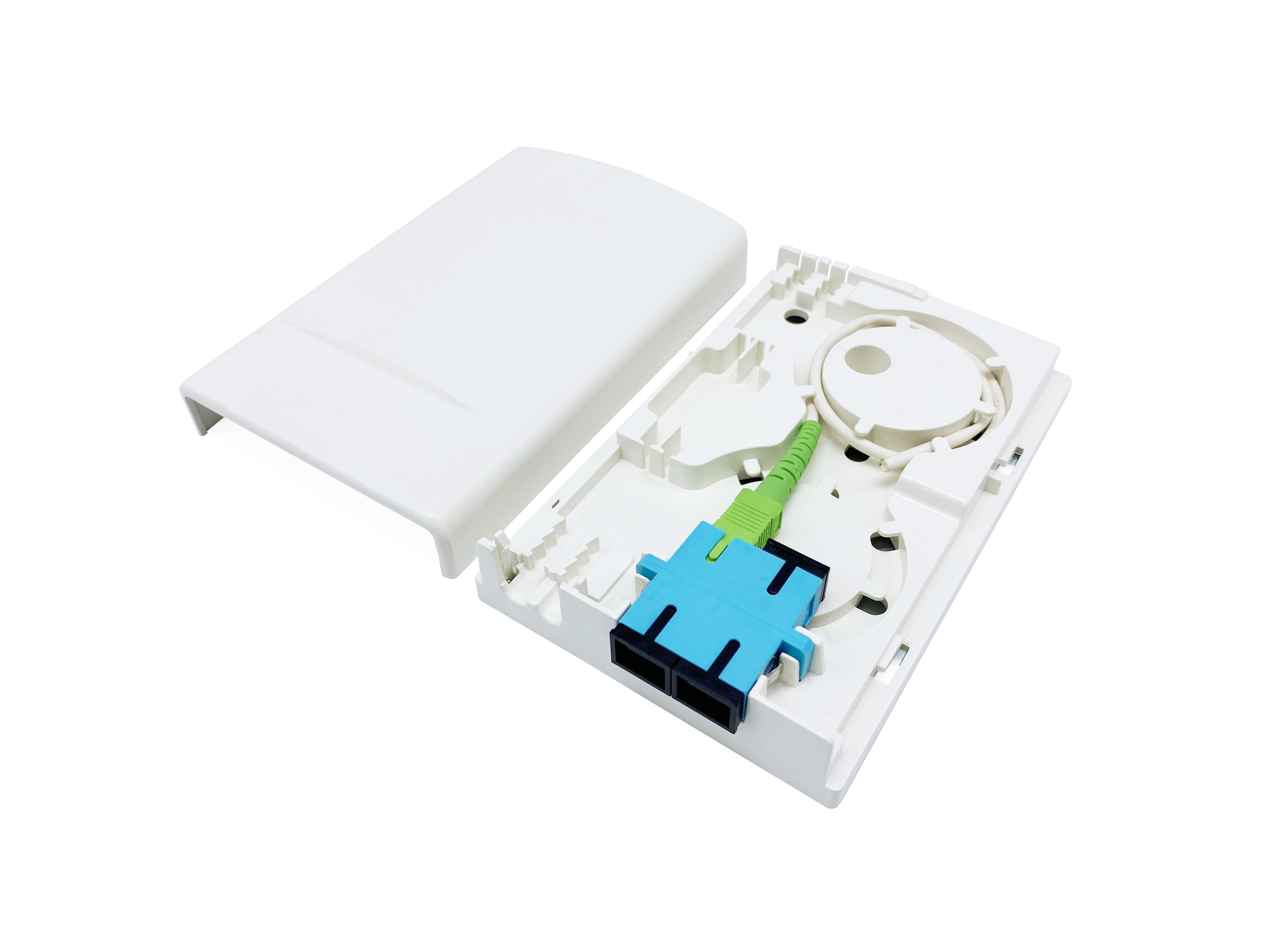 2 Core Mini FTTH Fiber Optic Distribution Wall Outlet Faceplate