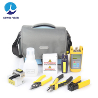 Fiber Optic FTTH Tool Kit with Fiber Cleaver and Optical Power Meter 5km Visual Fault Locator Wire stripper