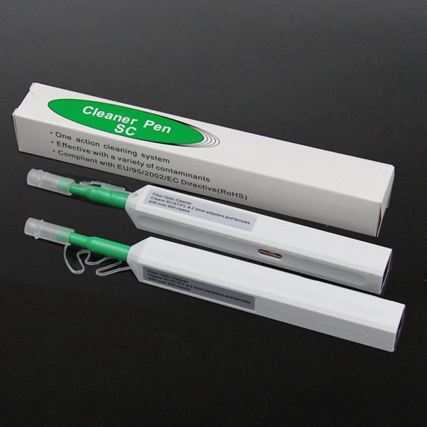 Fiber Optic Cleaning Pen, SC Fiber Optic Cleaner, One-Click Fiber Optic connectors Cleaning for 2.5mm Ferrule end Faces of FC, SC/APC, ST, SC